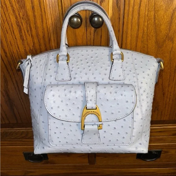 Dooney & Bourke Naomi Emerson Ostrich Satchel in Glacier Blue - Picture 12 of 12